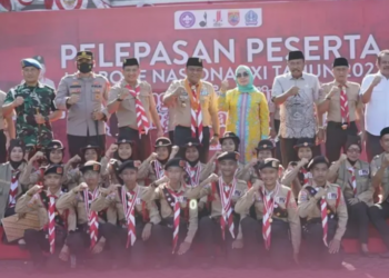 Bupati Bone Lepas Kontingen Kwarcab Pramuka Menuju Jambore Nasional XI di Cibubur