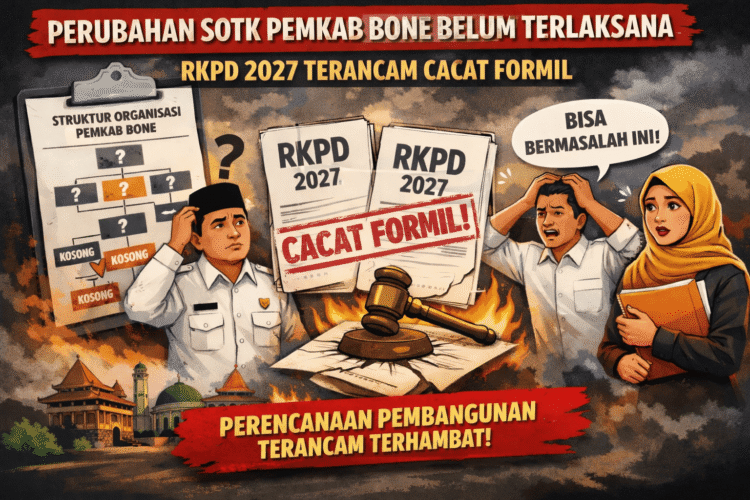 Pemkab Bone Belum Laksanakan Perda Perubahan SOTK, Dokumen RKPD Terancam Cacat Formil